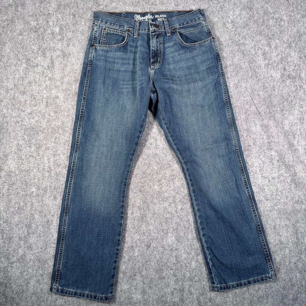 Wrangler Retro Jeans Mens 32X30 Measures 32X29 Blue Relaxed Boot Western Cowboy